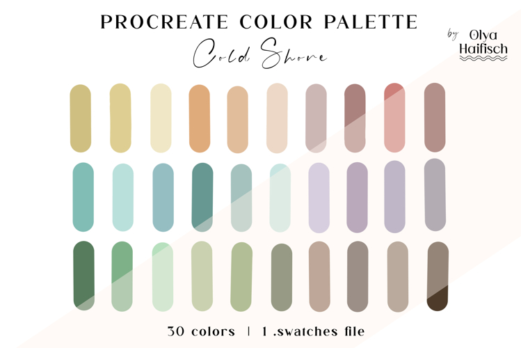 Soft Procreate Palette. Muted Earthy Color Swatches