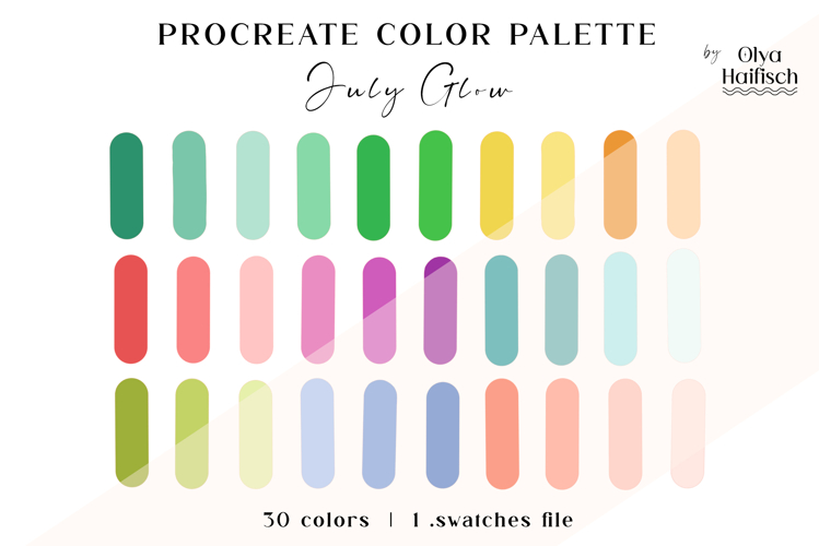 Vibrant Procreate Palette. Bright Cheerful Color Swatches