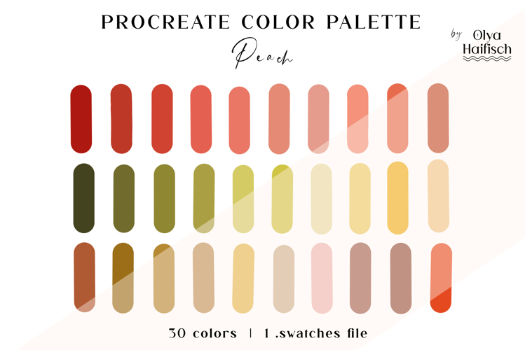 Peach Procreate Palette. Natural Summer Color Swatches