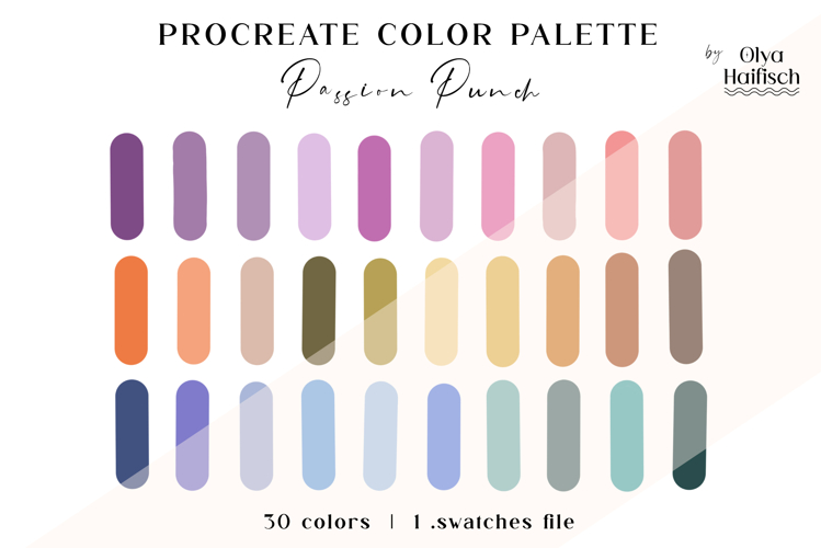 Muted Procreate Palette. Rich Retro Color Swatches
