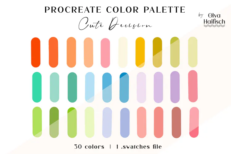 Bright Cute Procreate Palette. Cheerful Color Swatches