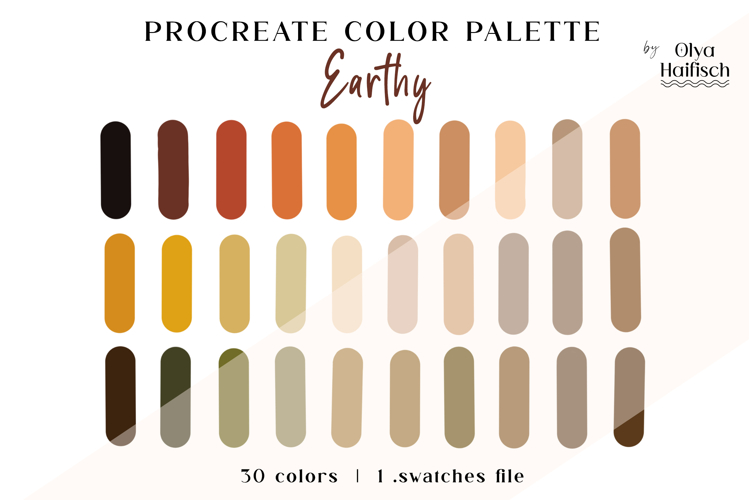 Autumn Procreate Palette. Warm Earthy Color Swatches