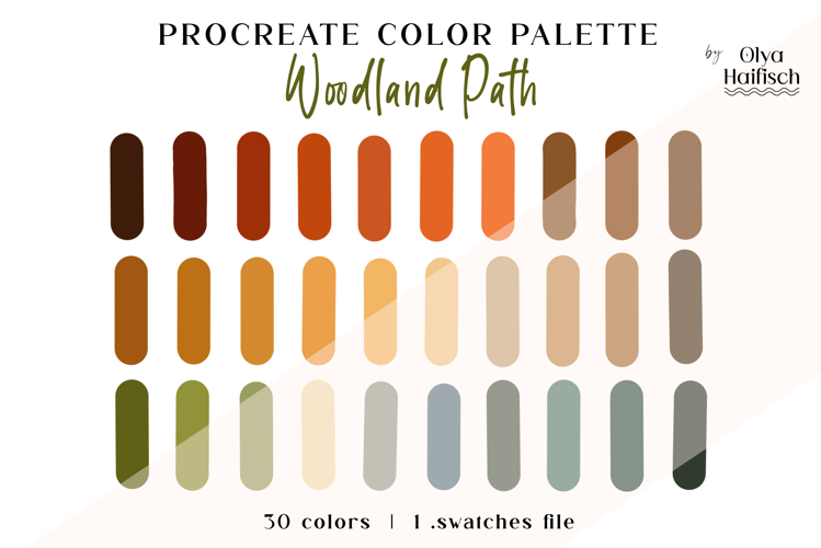 Autumn Procreate Palette. Warm Vintage Color Swatches