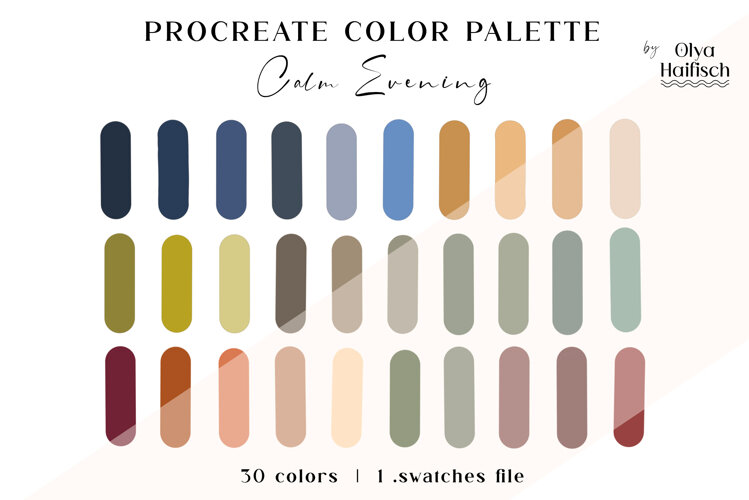 Muted Procreate Palette. Dark Autumn Color Swatches example image 1