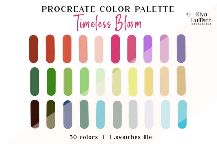Classic Procreate Palette. Timeless Versatile Color Swatches