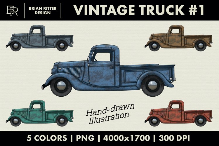Vintage Truck Clipart Image 8