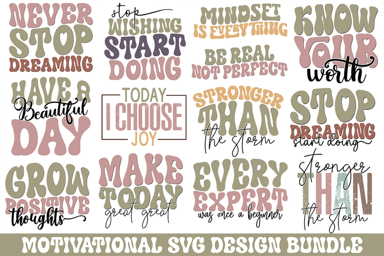 Motivational Svg Design Bundle - Motivational quotes Design