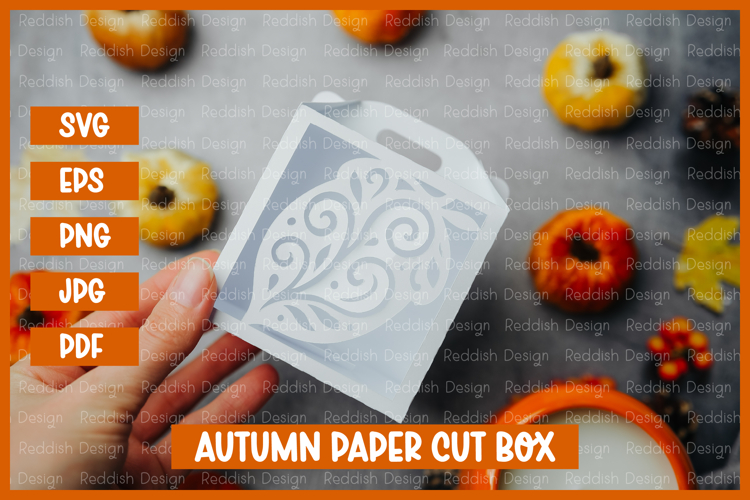 Autumn Box Template SVG I Gift Box I Packaging Template SVG