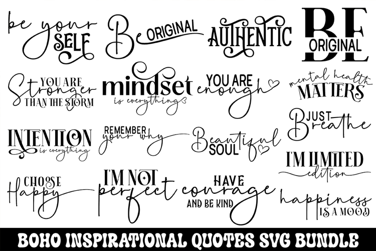 Boho Inspirational Svg Bundle - Boho Inspirational Quotes