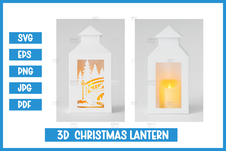 Christmas lantern SVG I Christmas paper cut SVG