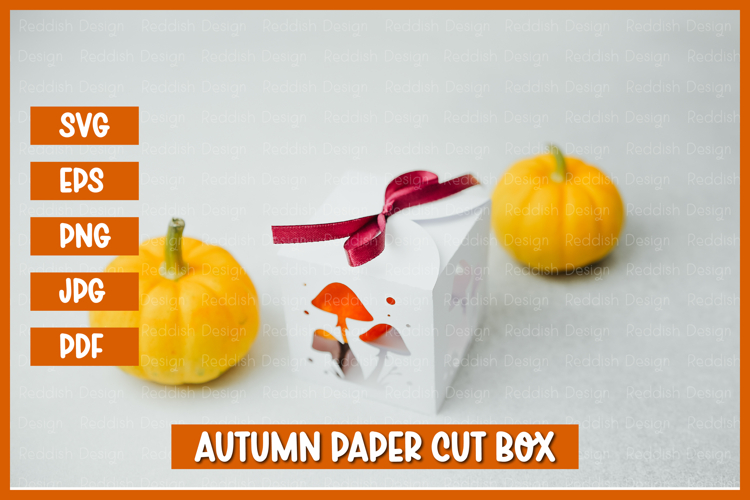 Autumn Box Template SVG I Gift Box I Packaging Template SVG