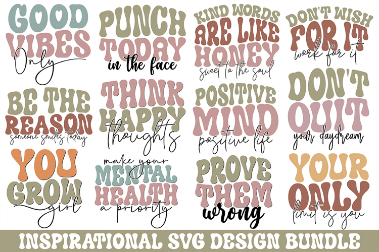 Inspirational Svg Design Bundle - Inspirational quotes Design example image 1
