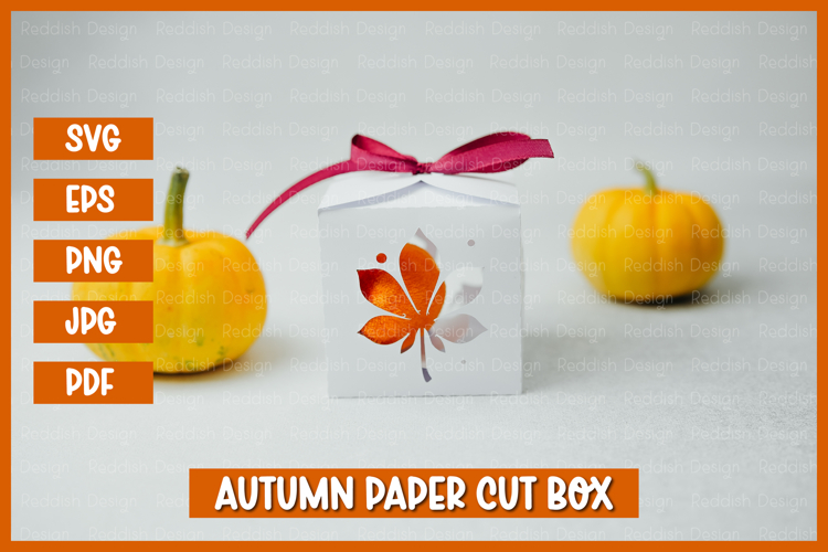 Autumn Box Template SVG I Gift Box I Packaging Template SVG
