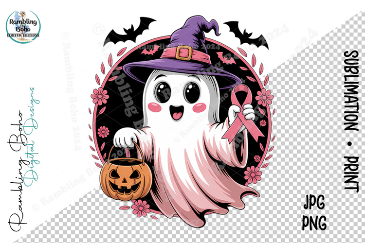 Boujee Pink Trick Or Treat Awarness Ghost
