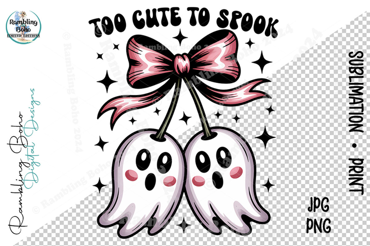 Too Cute To Spook Pink Boujee Ghost Halloween