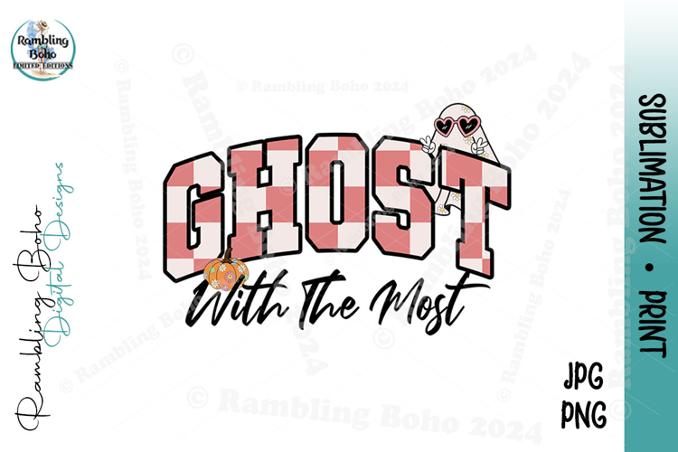 Ghost with the Most Halloween Word Retro