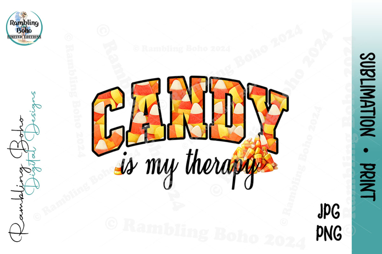 Candy Is My Therapy Halloween Candy Corn Word Arch