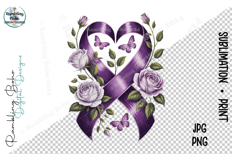 Purple Domestic Abuse Awareness Ribbon Roses