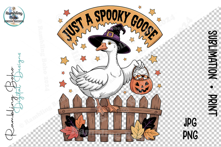 Just A Spooky Goose on a Fall Halloween Fence