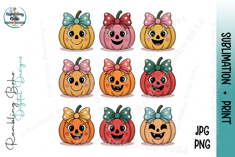 Happy Pumpkins 9-Grid Halloween Coquette