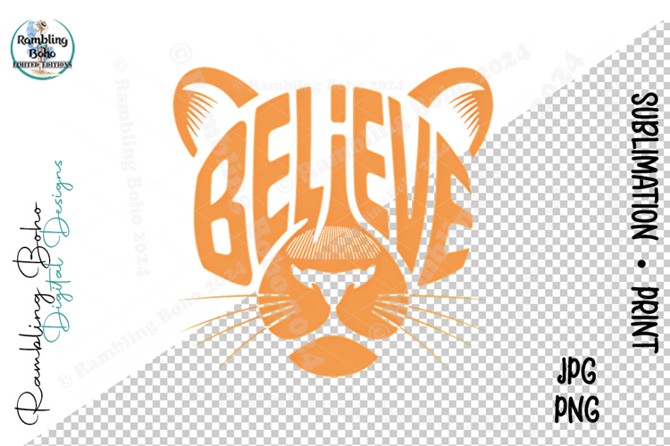 Believe Lion Faith Based Word Art