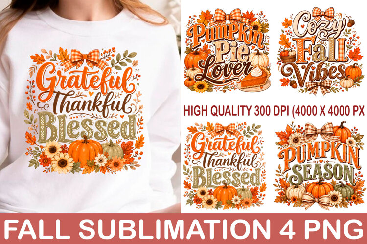 Trending Fall Sublimation PNG design Autumn Tshirt example image 1