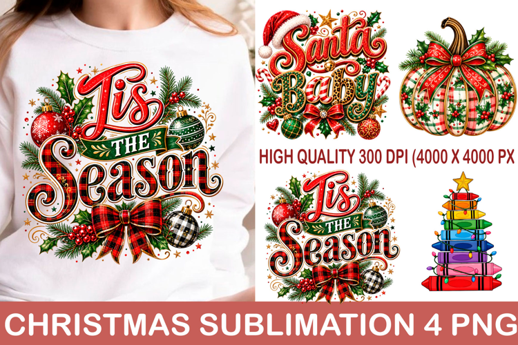 Retro Christmas Sublimation Design Png