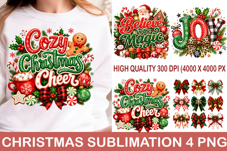Retro Christmas Sublimation Design Png example image 1