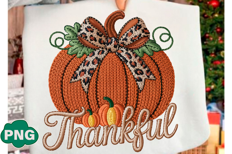 Preppy Faux Yarn Pumpkin Thanksgiving