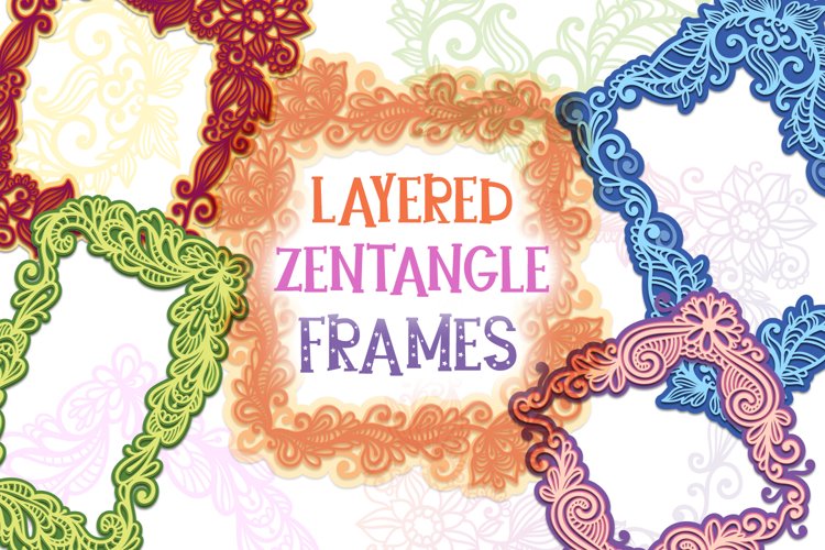 Layered Zeantangle Frames - 5 items