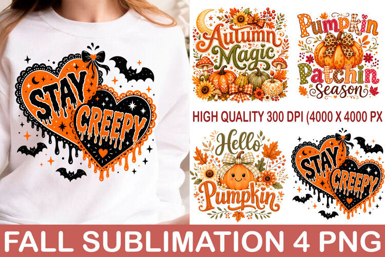 Trending Fall Sublimation PNG design Autumn Tshirt example image 1