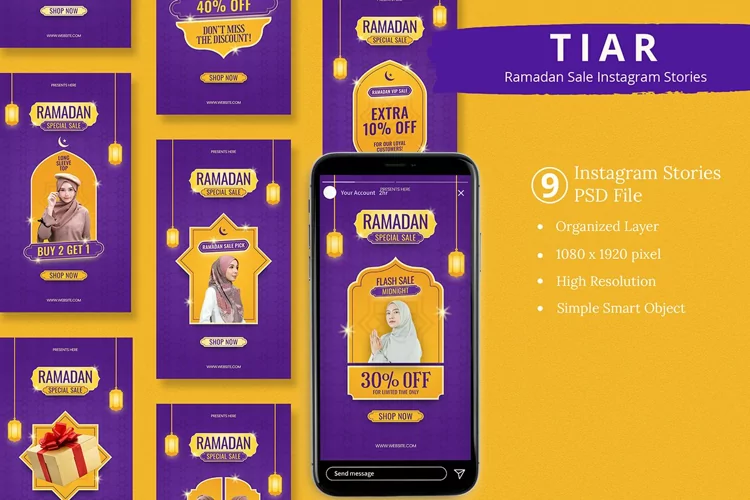Tiar - Ramadan Sale Instagram Story & Canva Template