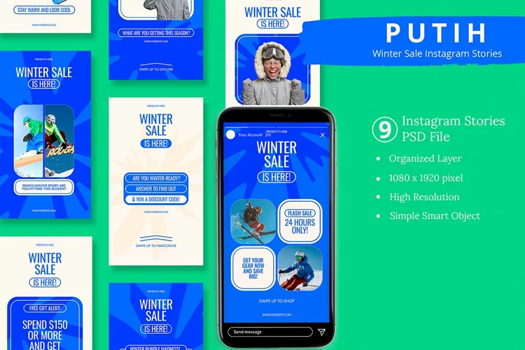Putih - Winter Sale Instagram Story & Canva Template