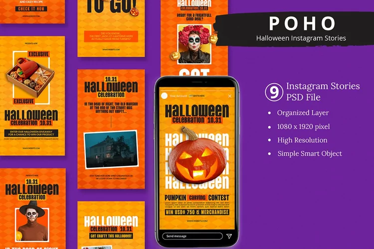 Poho - Halloween Instagram Story & Canva Template