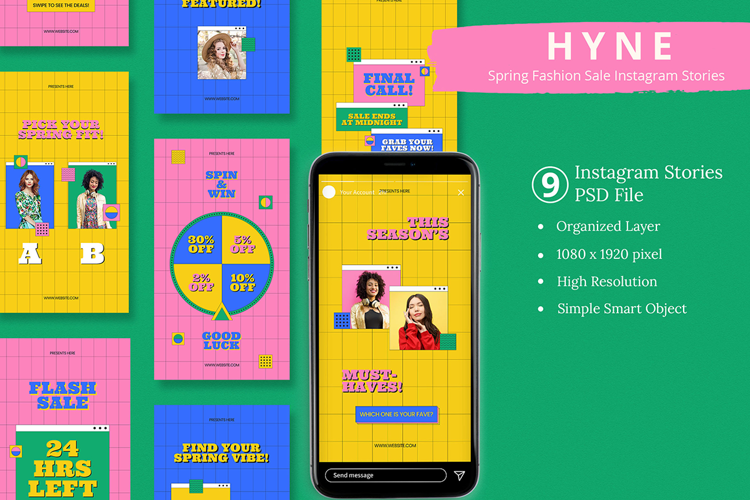 Hyne - Spring Fashion Sale Instagram Story & Canva