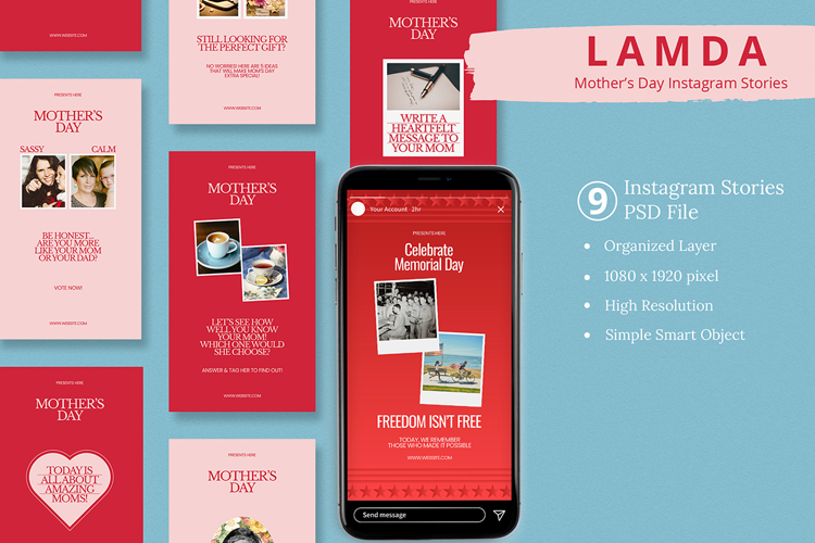 Lamda - Mother's Day Instagram Story & Canva Template