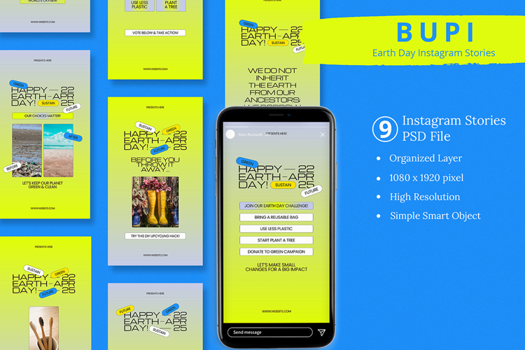 Bupi - Earth Day Instagram Story & Canva Template