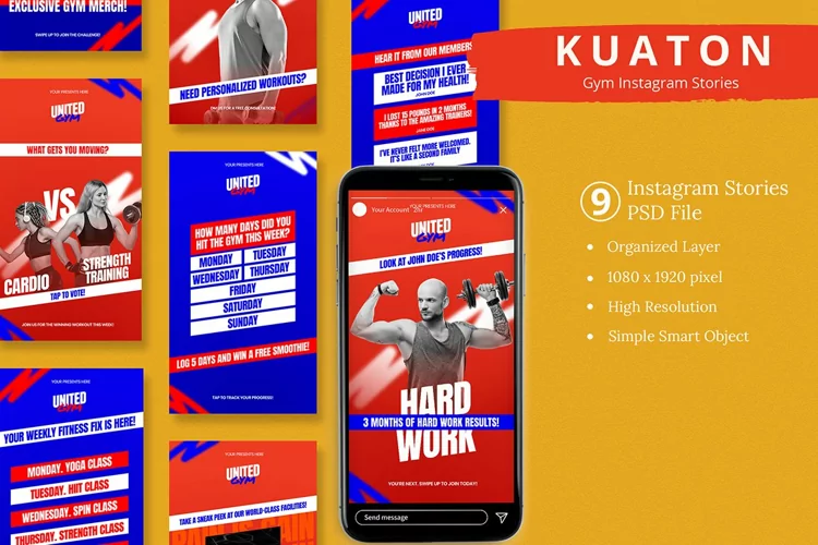 Kuaton - Gym Promotion Instagram Story & Canva Template