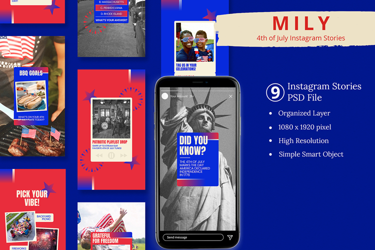 Mily - 4th of July Instagram Story & Canva Template