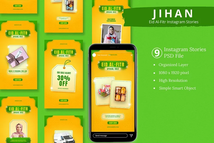 Jihan - Eid Al-fitr Instagram Story & Canva Template