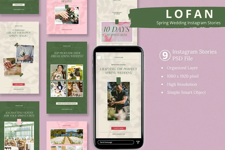 Lofan - Spring Wedding Instagram Story & Canva Template