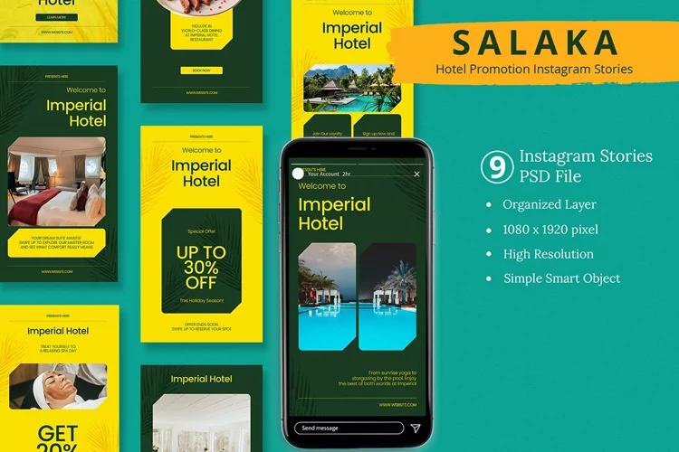 Salaka - Hotel Promotion Instagram Story & Canva Template