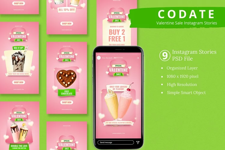 Codate - Valentine Sale Instagram Story & Canva Template