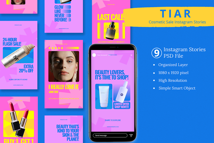 Tiar - Cosmetic Sale Instagram Story & Canva Template