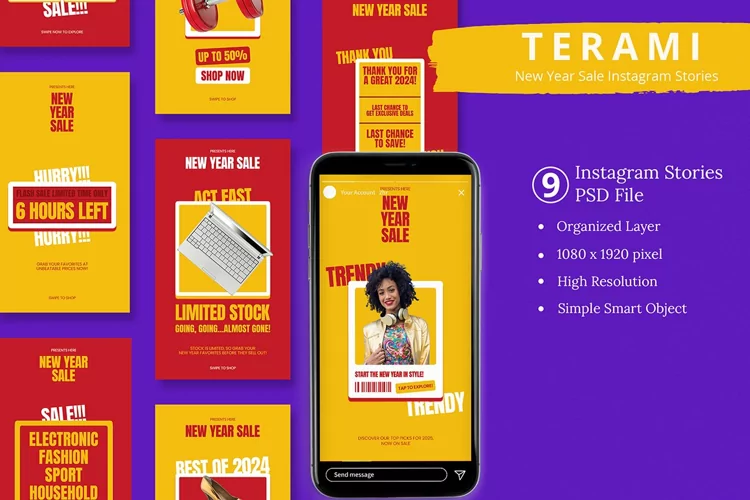 Terami - New Year Sale Instagram Story & Canva Template
