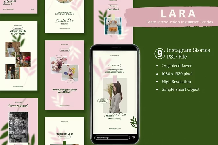 Lara - Team Introduction Instagram Story & Canva Template