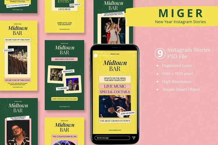 Miger - New Year Celebration Instagram Story & Canva Templat