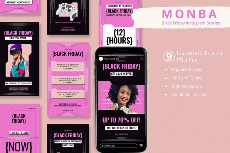 Monba - Black Friday Instagram Story & Canva Template