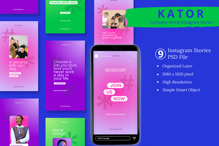 Kator - Company Hiring Instagram Story & Canva Template