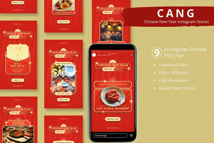 Cang - Chinese New Year Sale Instagram Story & Canva Templat